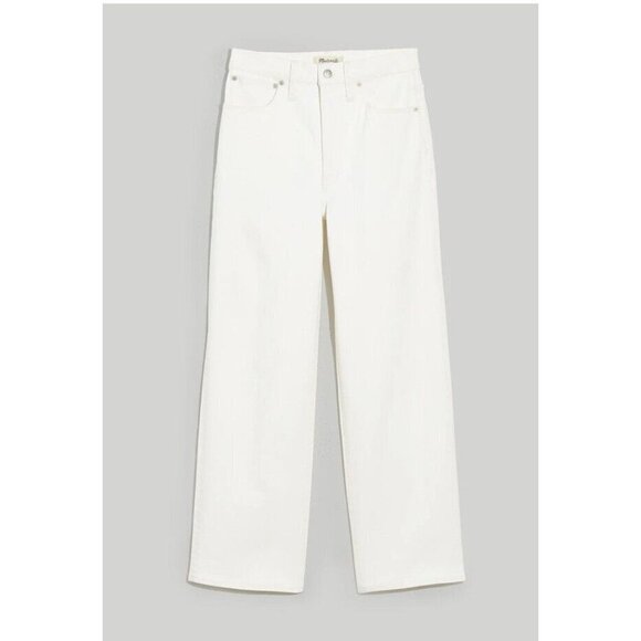 Madewell The Perfect Vintage Wide Leg Crop Jeans White Size 33 High Waist NWT Y1 - Picture 5 of 8
